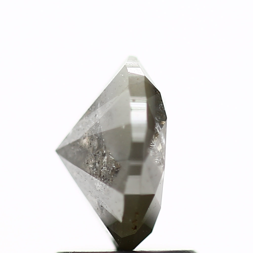1.30 Carat Natural Gray Oval Cut Rustic Diamond 7.60 MM