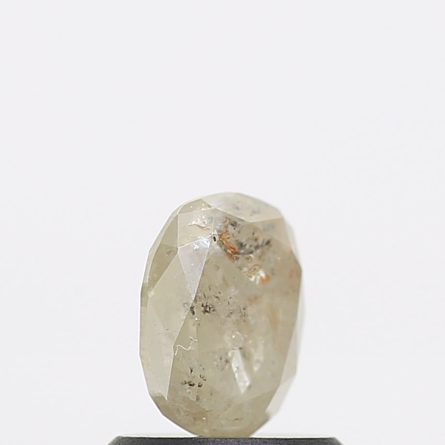 0.77 ct Design Salt and Pepper Brilliant Oval Diamond Ring Solitaire