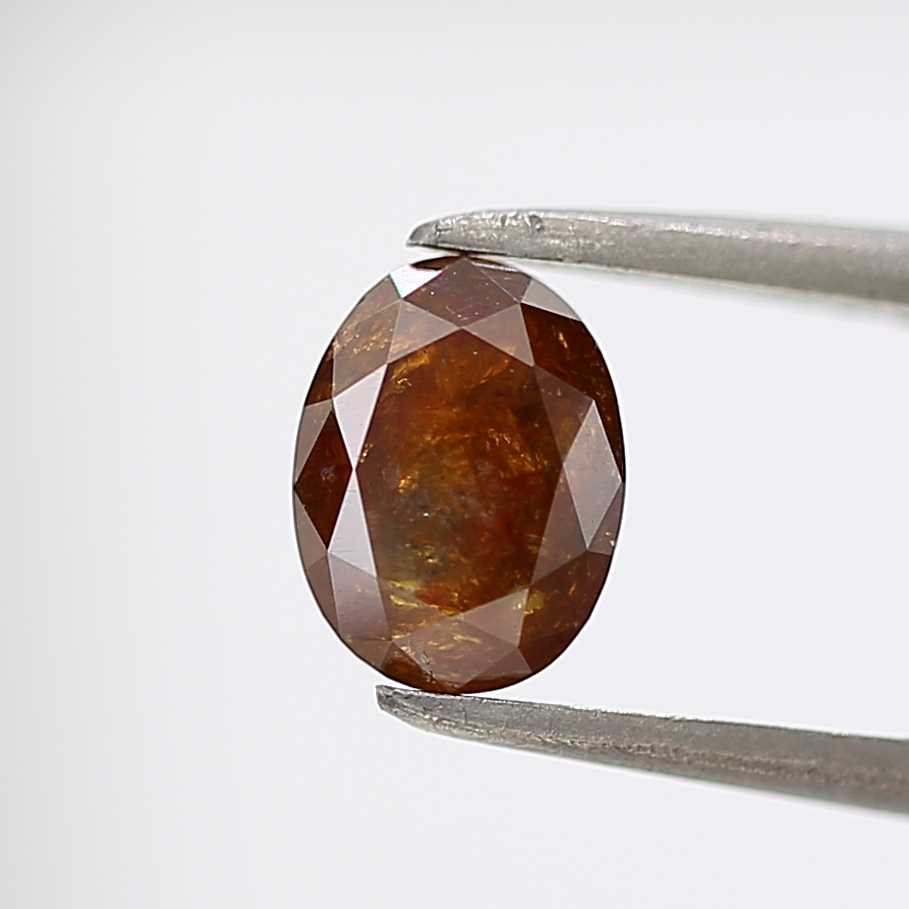 1.12 Carat Oval Cut Cognac Brown Natural Loose Diamond 7 MM