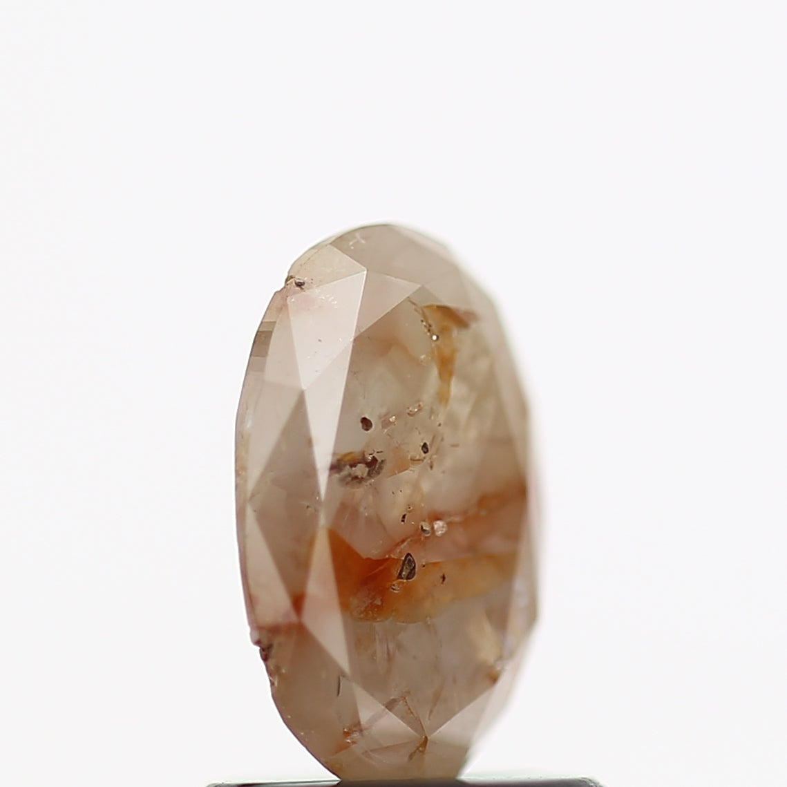 0.84 Carat Oval Brilliant Cut Orange Rustic Diamond 8 MM
