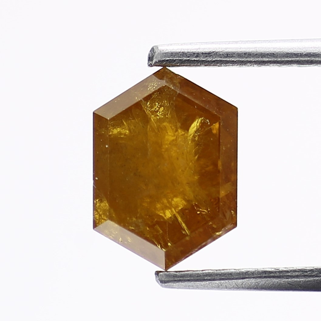1.65 Carat Fancy Yellow Hexagon Salt and Pepper Diamond 8.1 MM