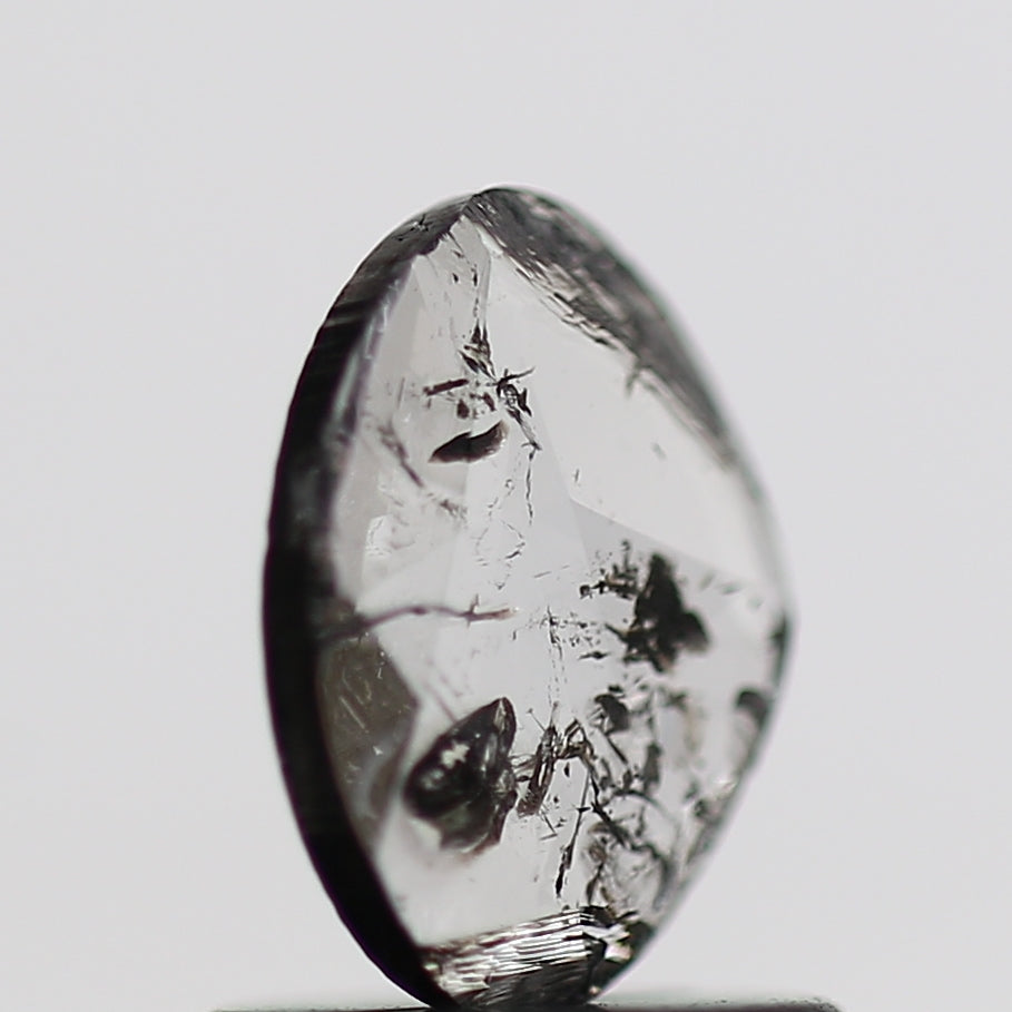 0.46 Carat Oval Slice Loose Salt and Pepper Diamond 7.2 MM