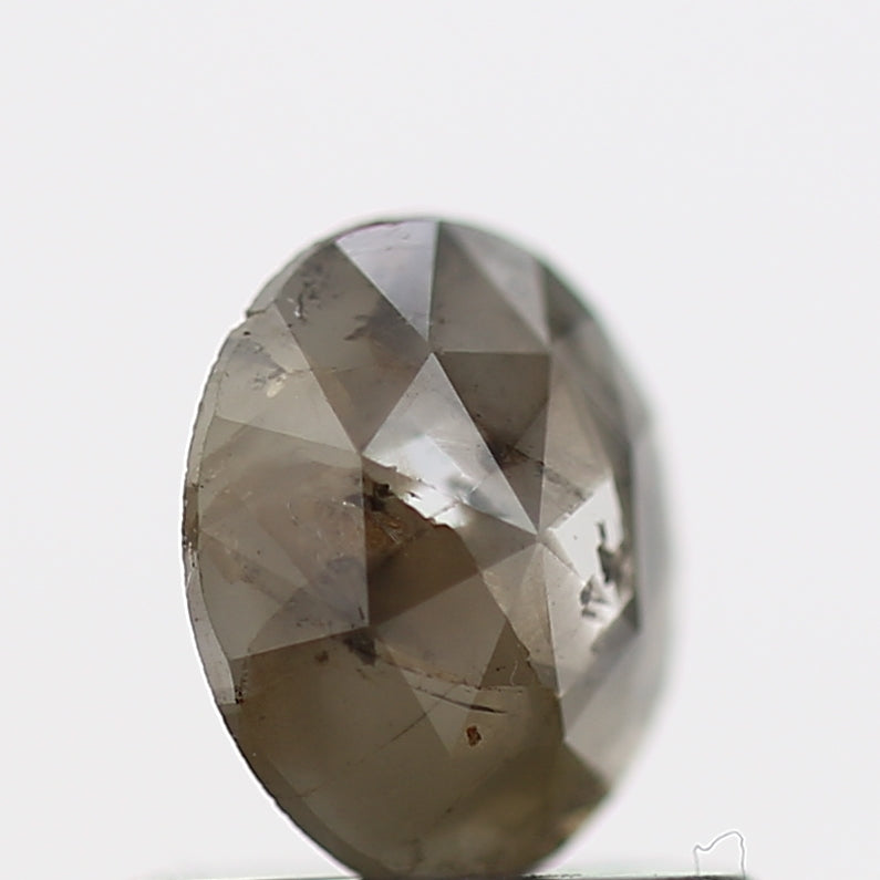 0.43 Carat Rose Cut Oval Gray Natural Diamond 5.9 MM