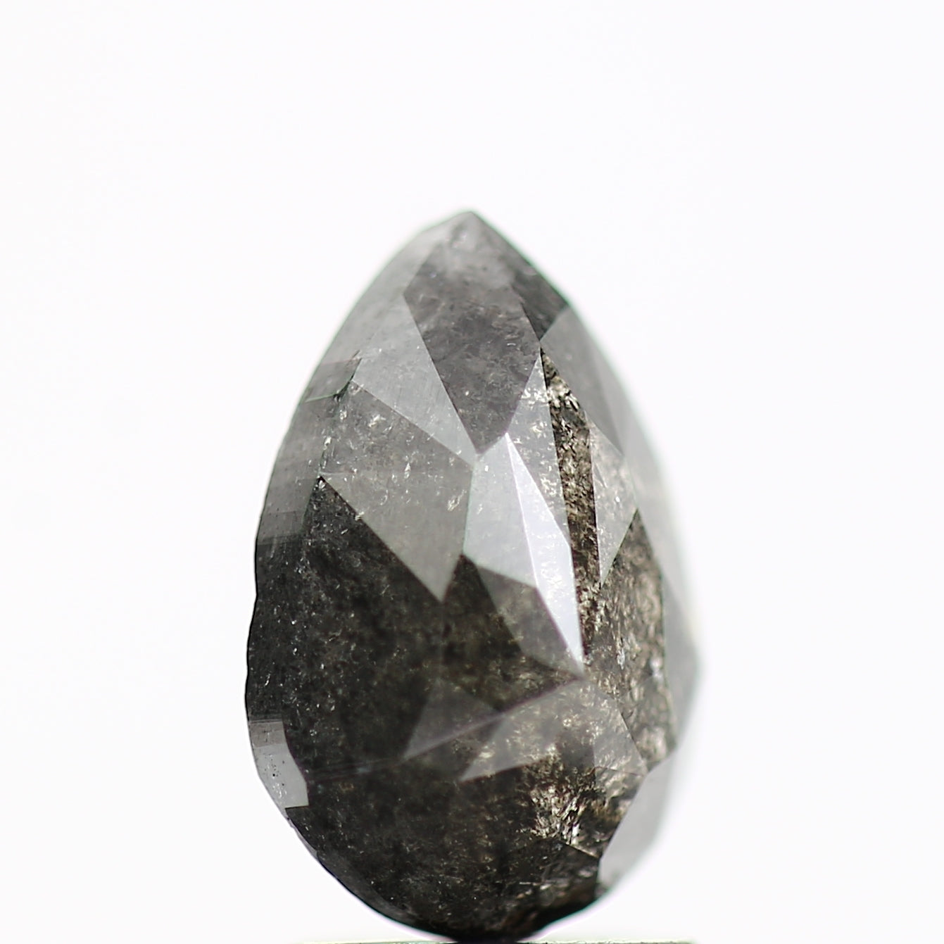 1.82 Carat Natural Gray Pear Rose Cut Diamond For Ring