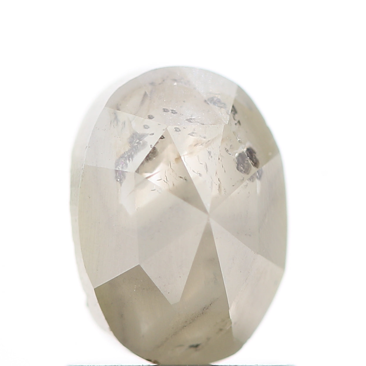 1.21 Carat Salt and Pepper Rose Cut Oval Diamond 7 MM