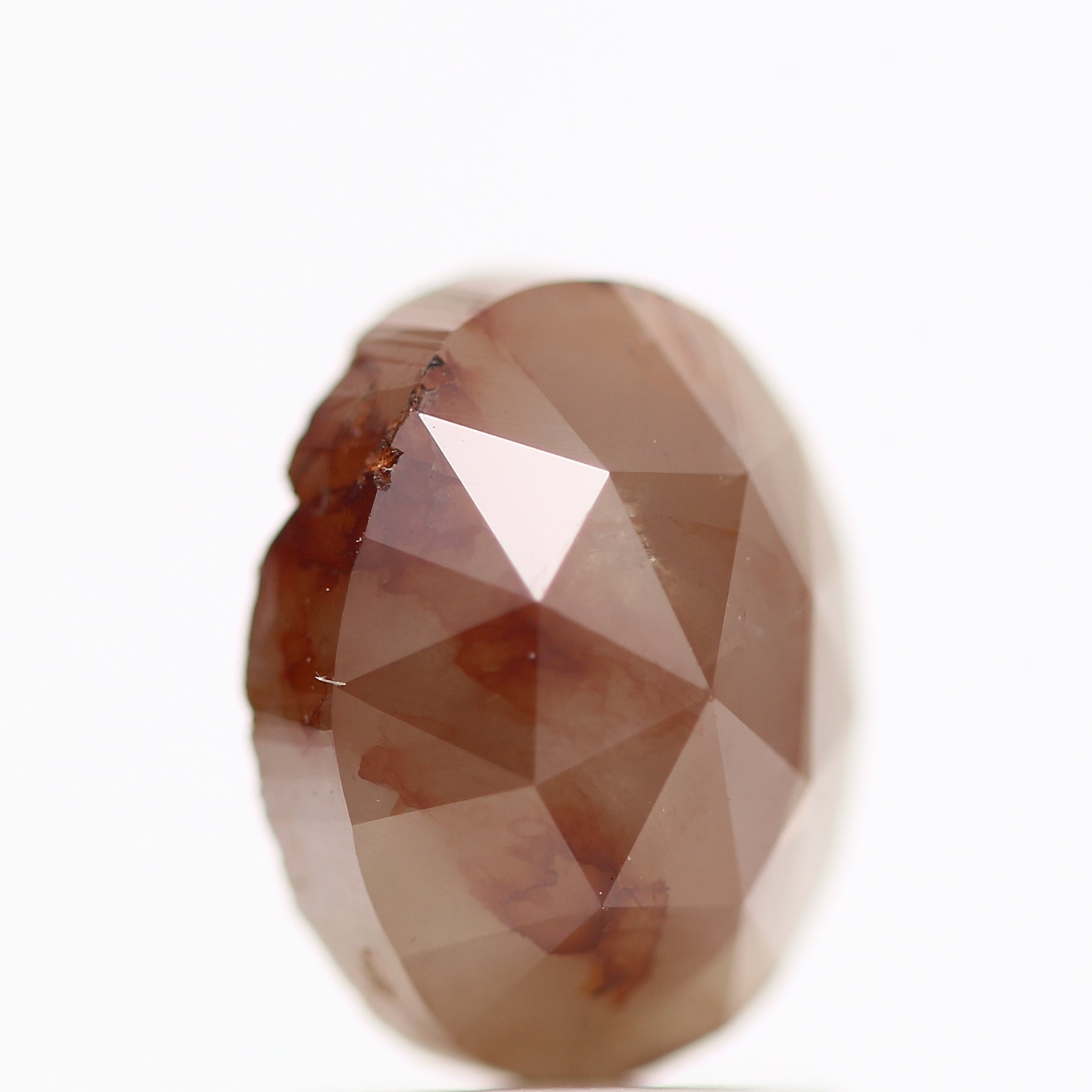 1.76 Carat Natural Orange Rose Cut Oval Loose Diamond 8.06 MM