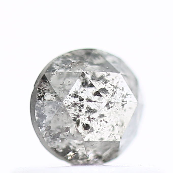 0.52 Carat 4.5 MM Natural Fancy Gray Rose Cut Salt and Pepper Diamond - Blackdiamond