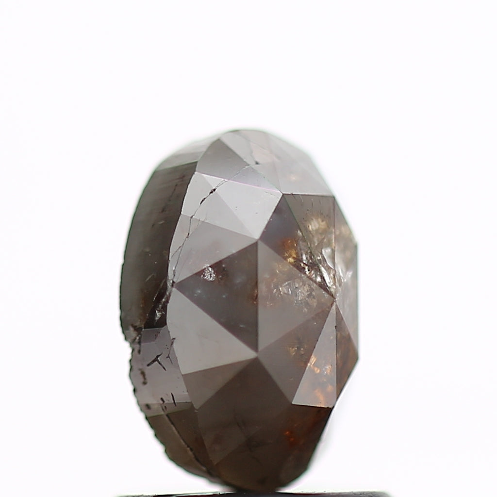 1.22 Carat Natural Rustic Oval Brown Diamond 7.2 MM