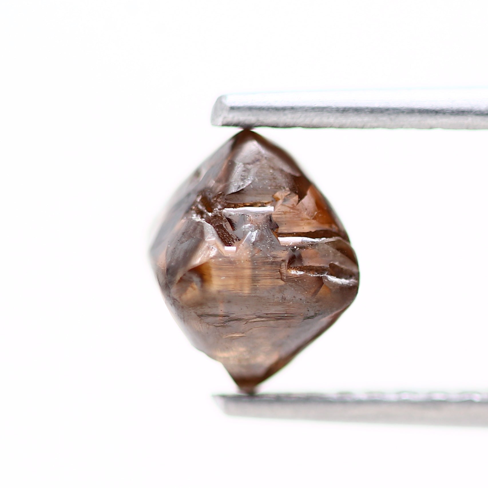 1.44 Carat Fancy Cognac Brown Octahedron Raw Rough Diamond 5.70 MM - Blackdiamond