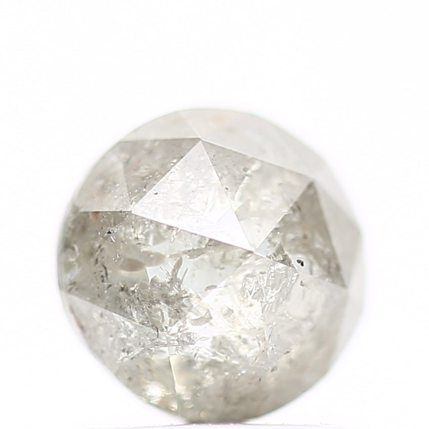 0.99 Carat 6.08 MM Natural Fancy Icy Gray Rose Cut Salt Pepper Diamond - Blackdiamond