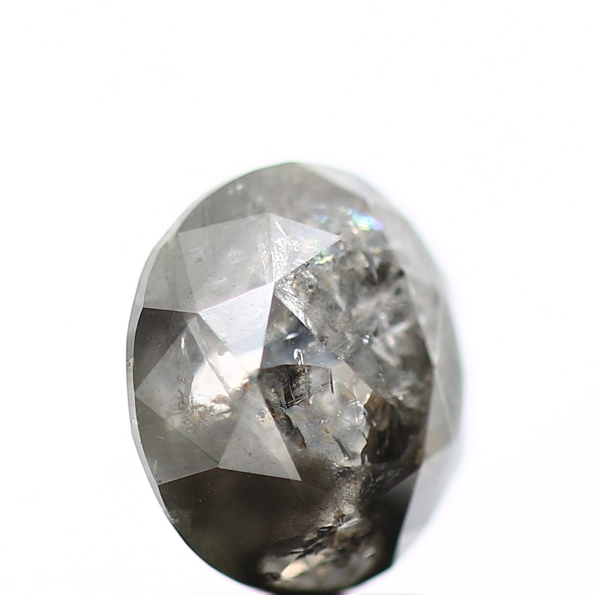 1.96 Carat Oval Cut Gray Salt and Pepper Diamond 8.25 MM