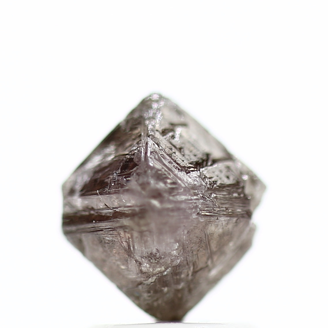 2 Carat Stunning Purple Pink Octahedron Rough Diamond 7.50 MM - Blackdiamond