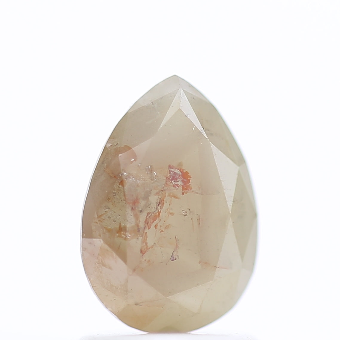 1.15 Carat Rustic Orange Gray Pear Cut Salt And Pepper Diamond 8.30 MM