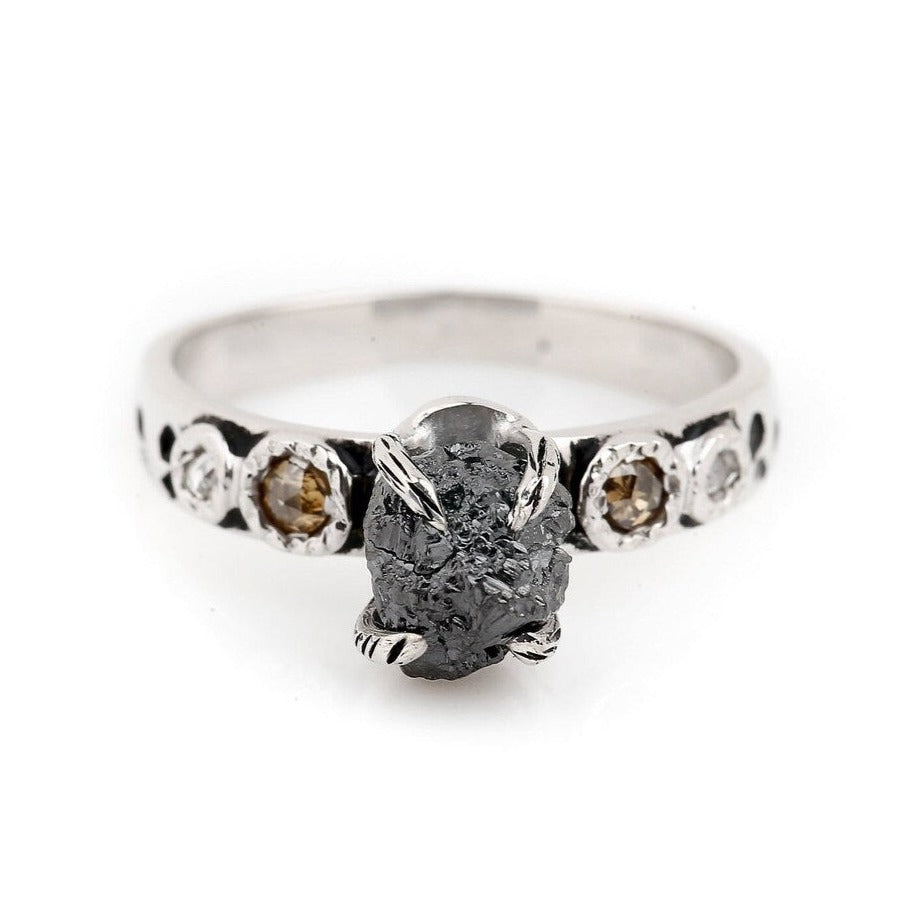 rough uncut diamond ring