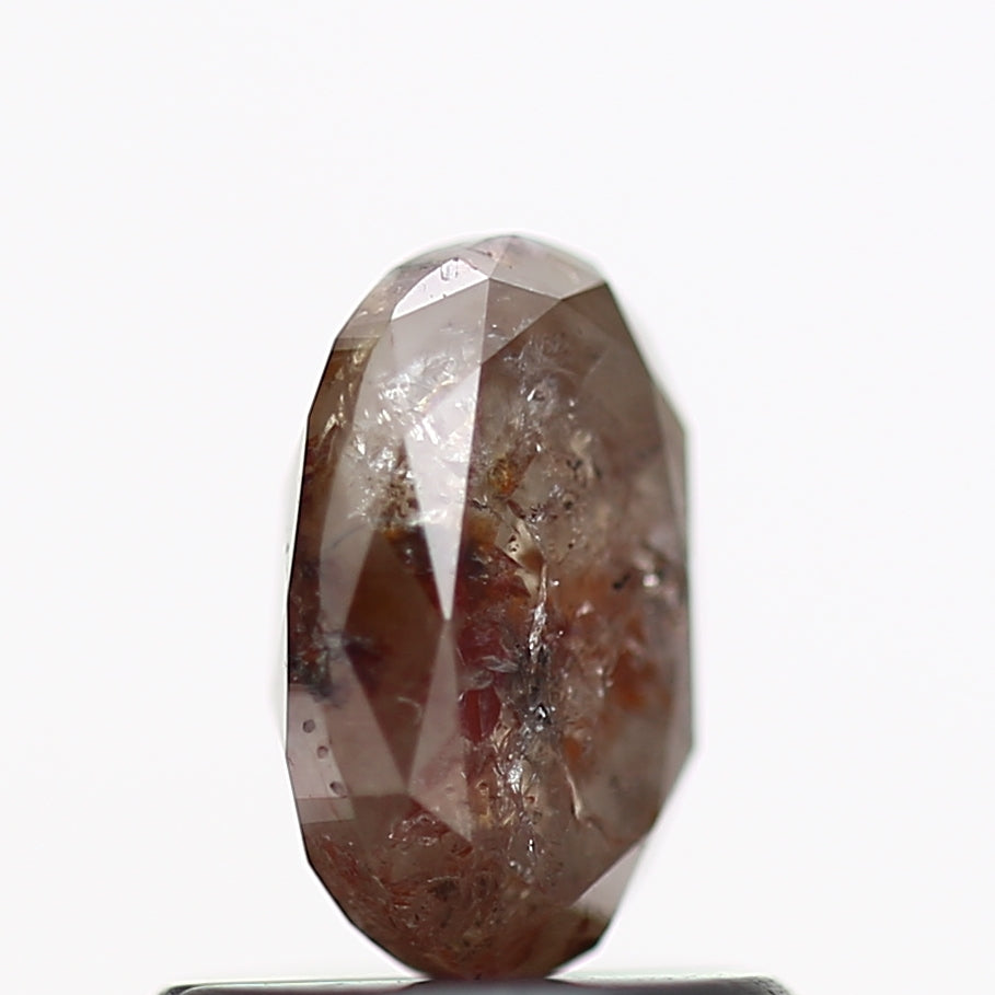 0.80 Carat Natural Rustic Oval Red Diamond 6.6 MM