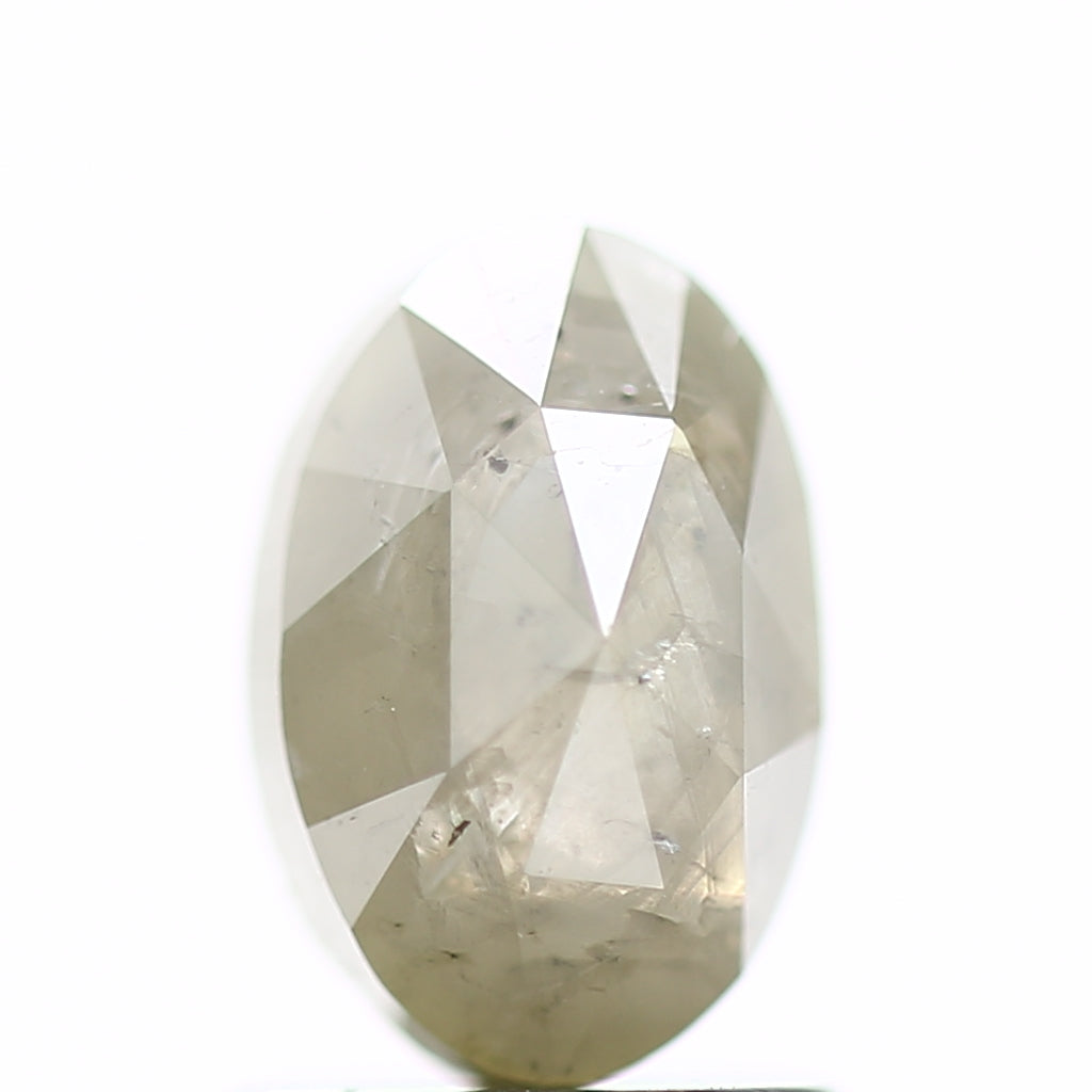 1.39 Carat Natural Salt and Pepper Oval Rose Cut Diamond 7.80 MM
