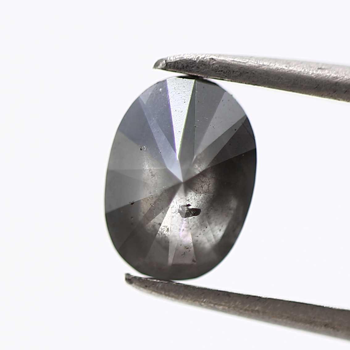 0.80 Carat Gray Brilliant Oval Natural Loose Diamond 7.10 MM