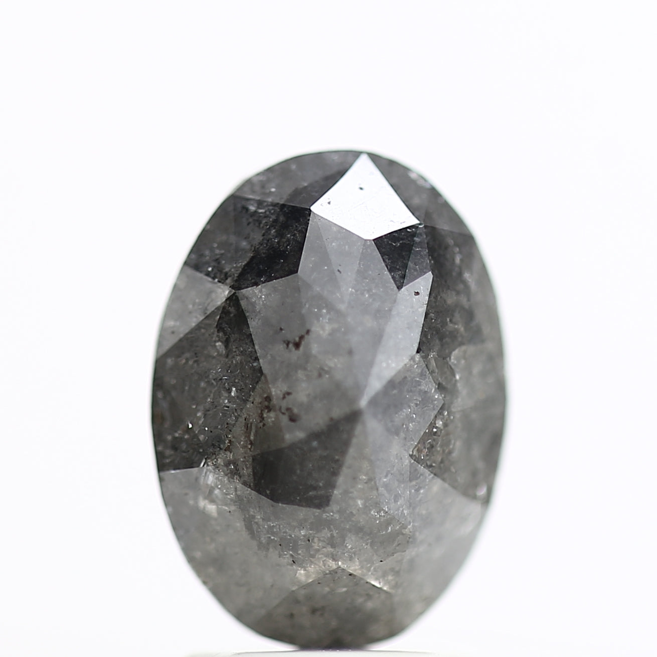 2.21 Carat Fancy Grey Salt and Pepper Oval Diamond 9.54 MM