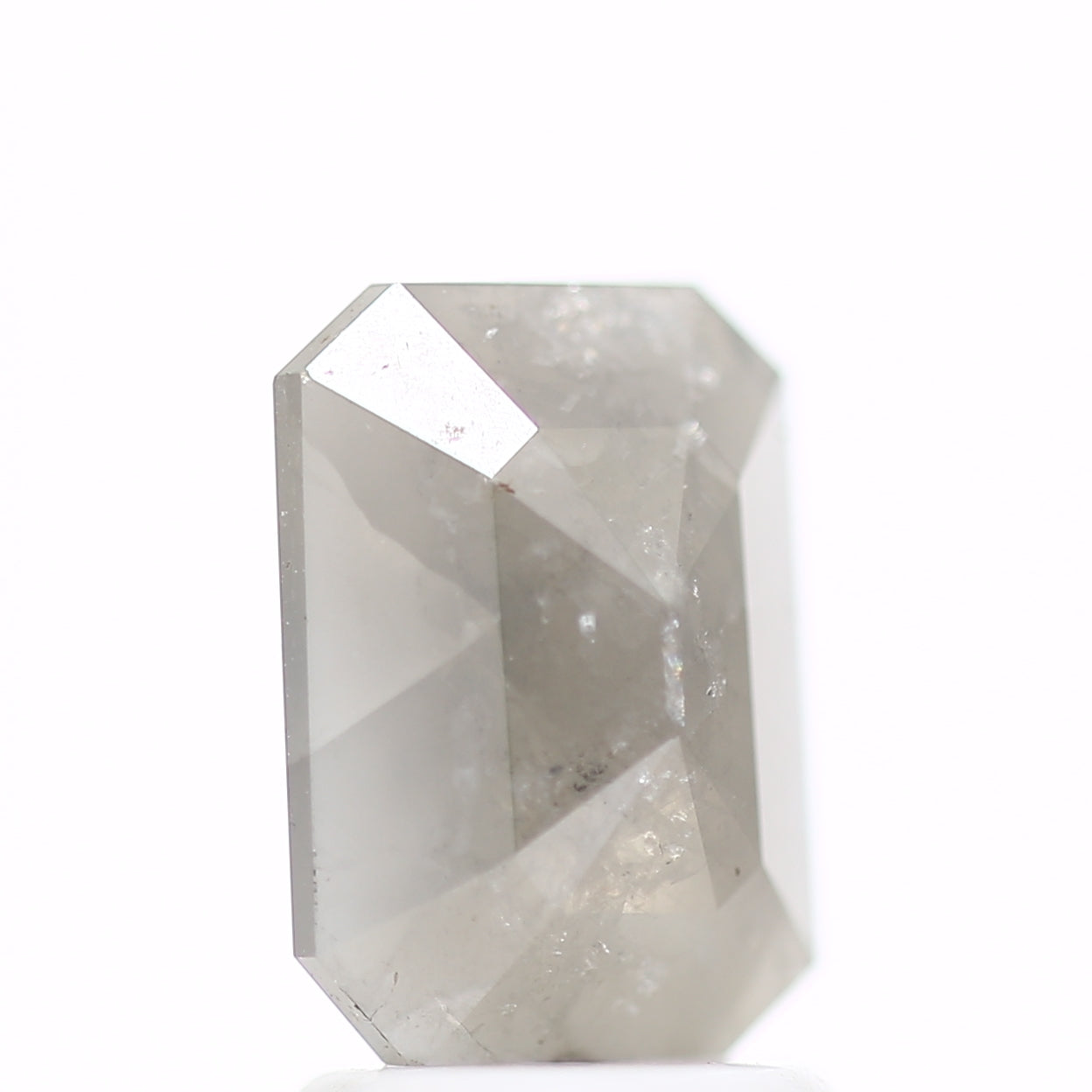 1.48 Carat 8.58 MM Emerald Gray Natural Loose Rustic Diamond - Blackdiamond