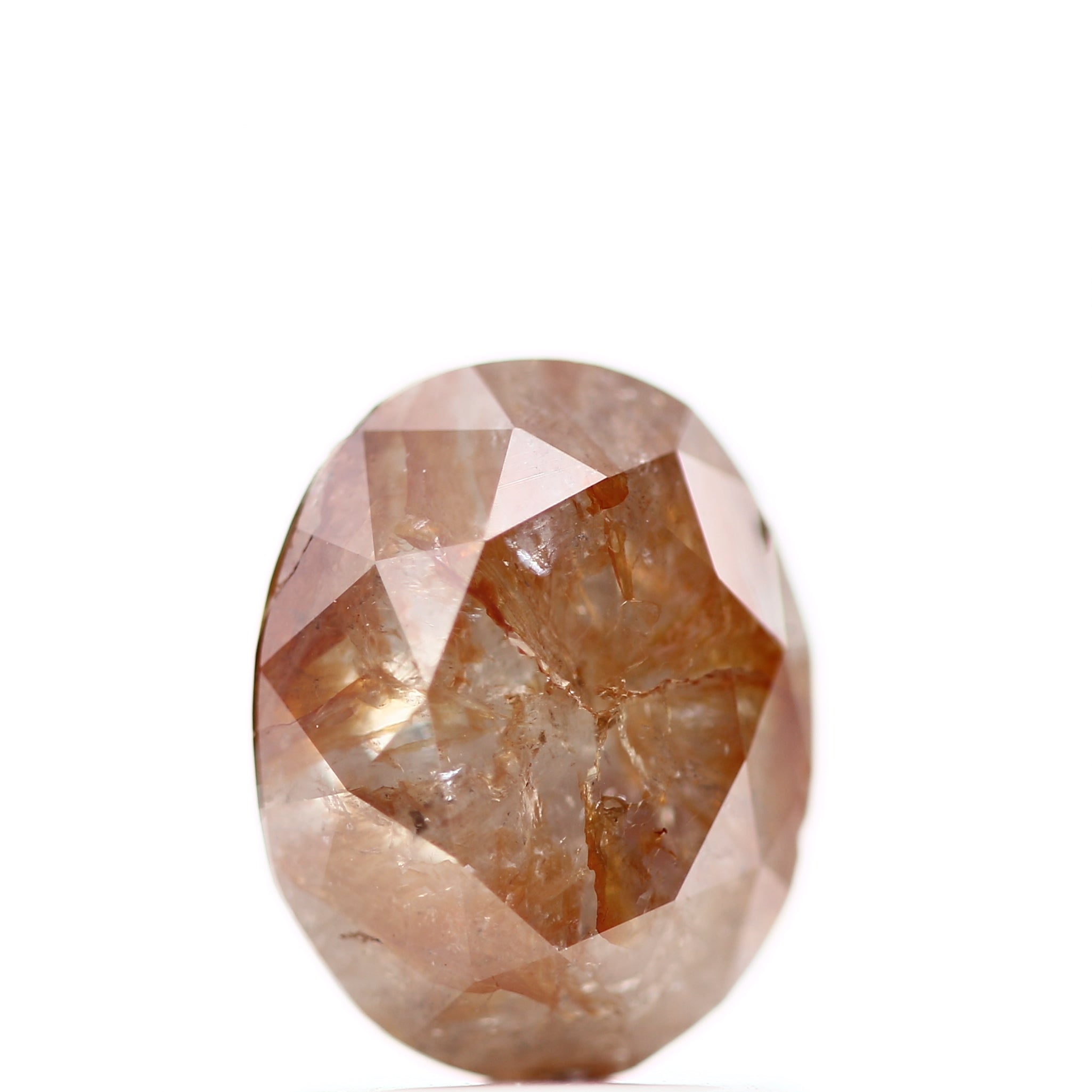 1.71 Carat Design Orange Oval Diamond Cut Ring 7.93 MM