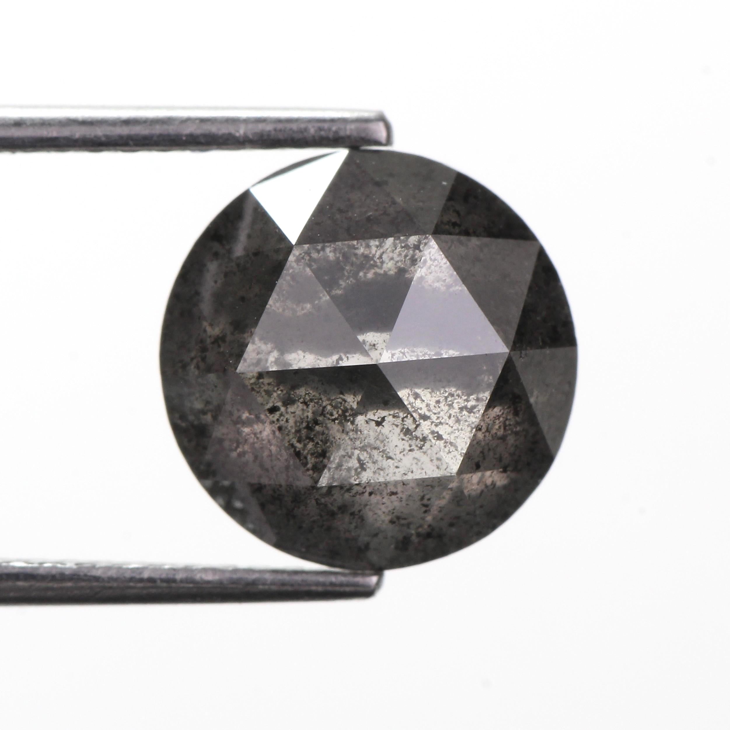 3.65 Carat Salt and Pepper Diamond Rosecut Natural Loose Diamond 9.9 MM For Ring