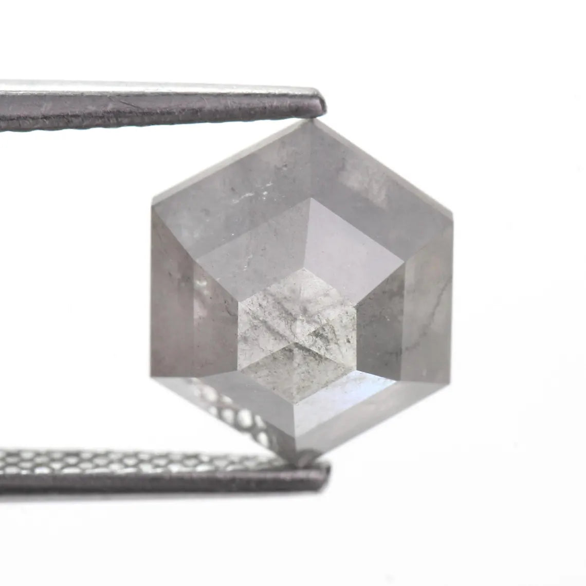 3 Ct Hexagon Salt and Pepper Diamond 9.80 MM