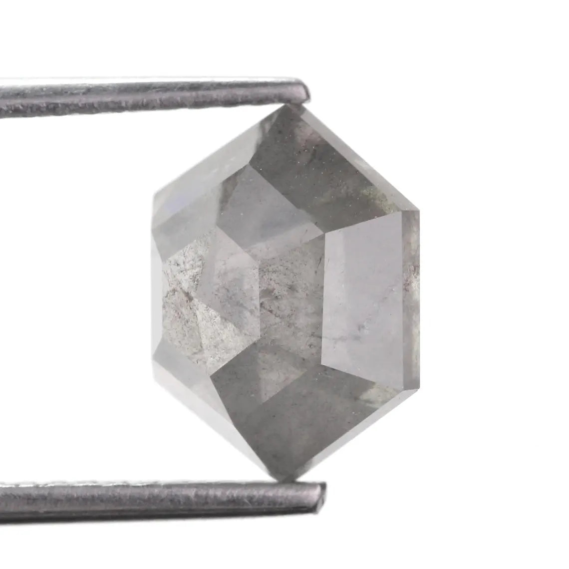 3 Ct Hexagon Salt and Pepper Diamond 9.80 MM