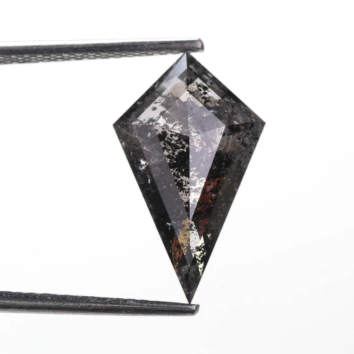 3.65 Carat Natural Black Kite Shape Salt and Pepper Diamond 15.9 MM