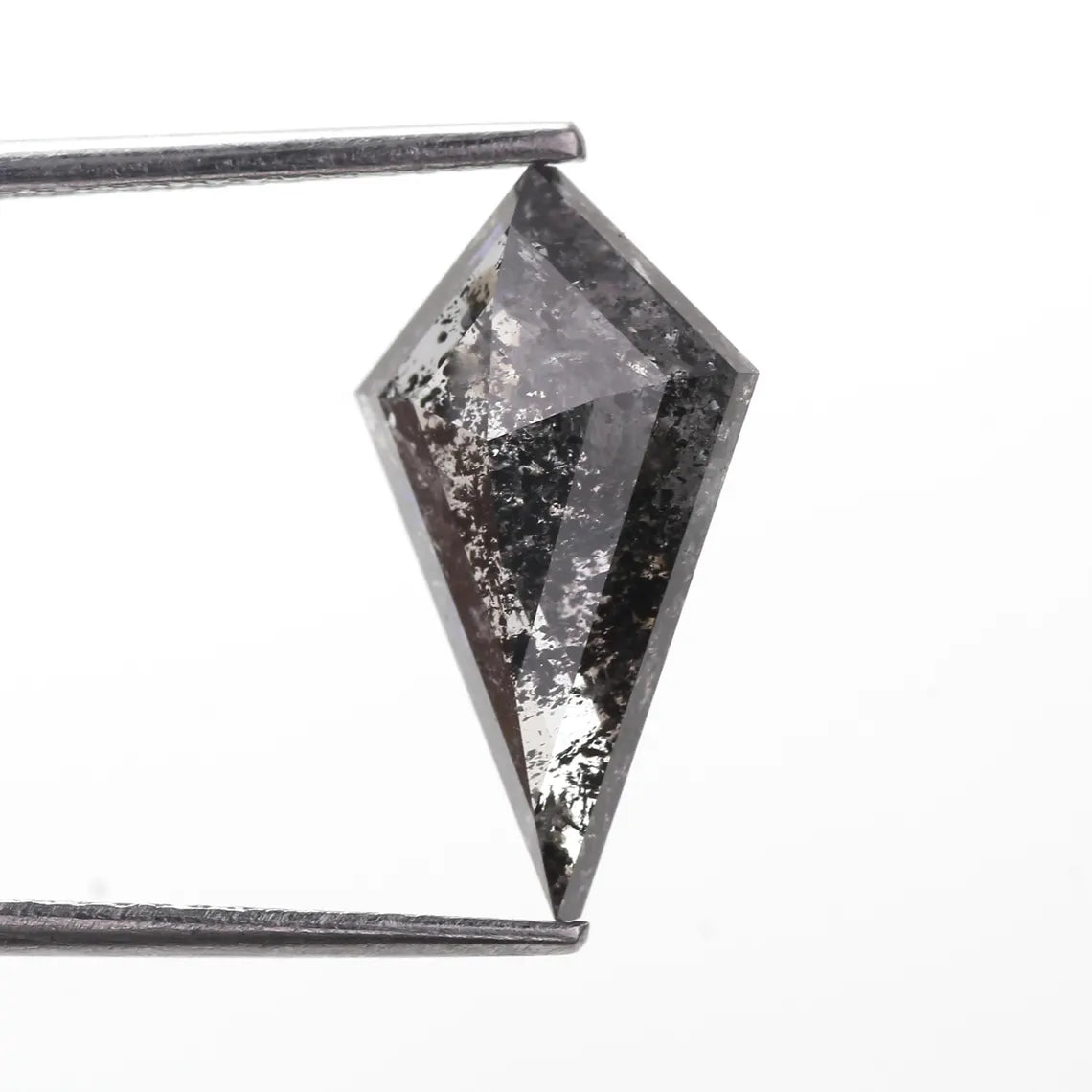 3.65 Carat Natural Black Kite Shape Salt and Pepper Diamond 15.9 MM