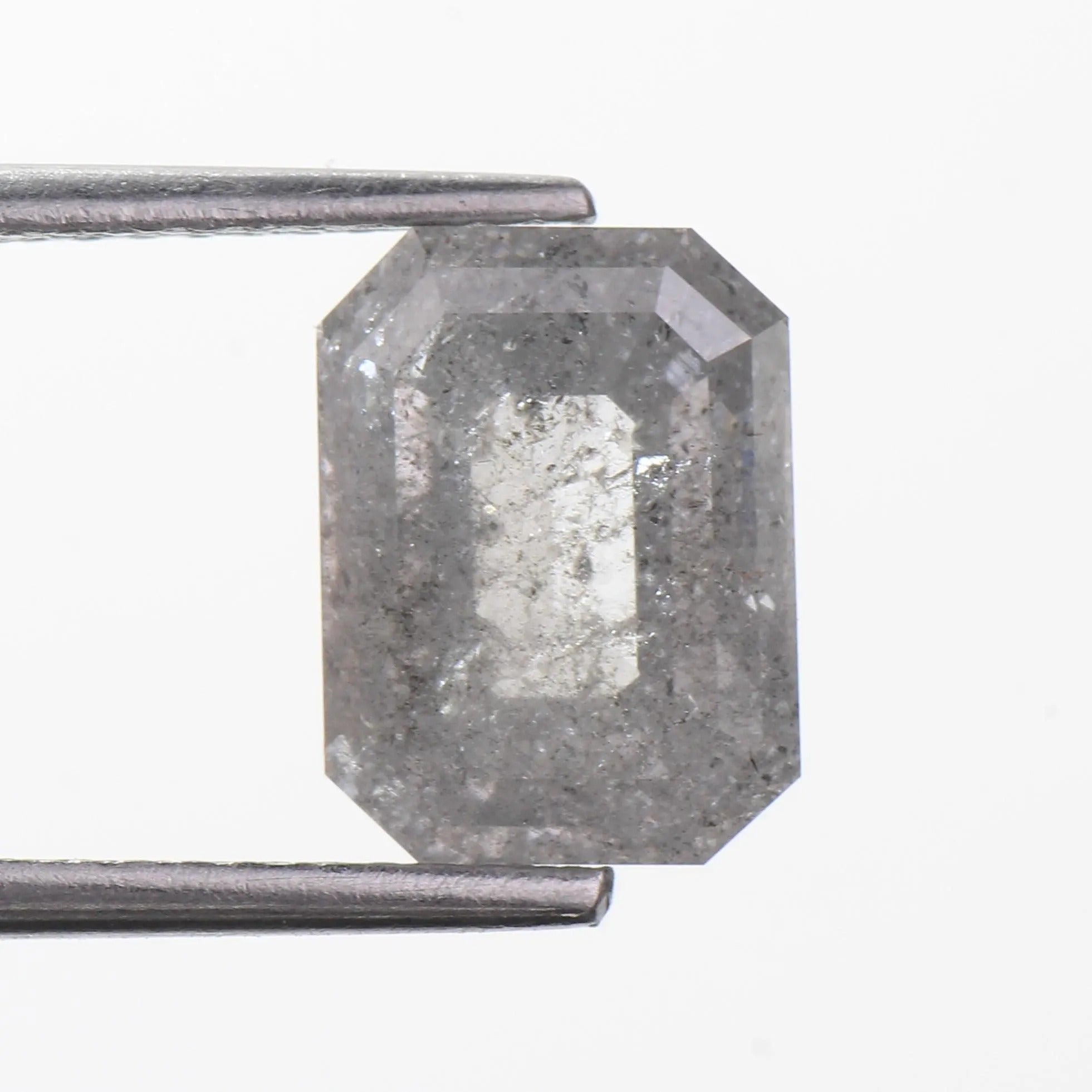 3 Carat Salt and Pepper Diamond Emerald Natural 9.2 MM