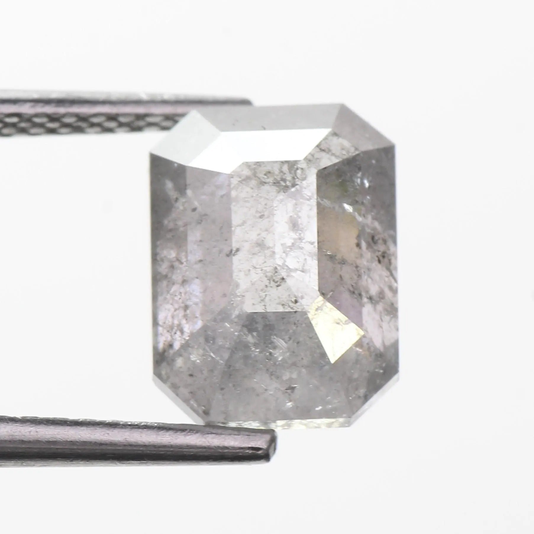3 Carat Salt and Pepper Diamond Emerald Natural 9.2 MM