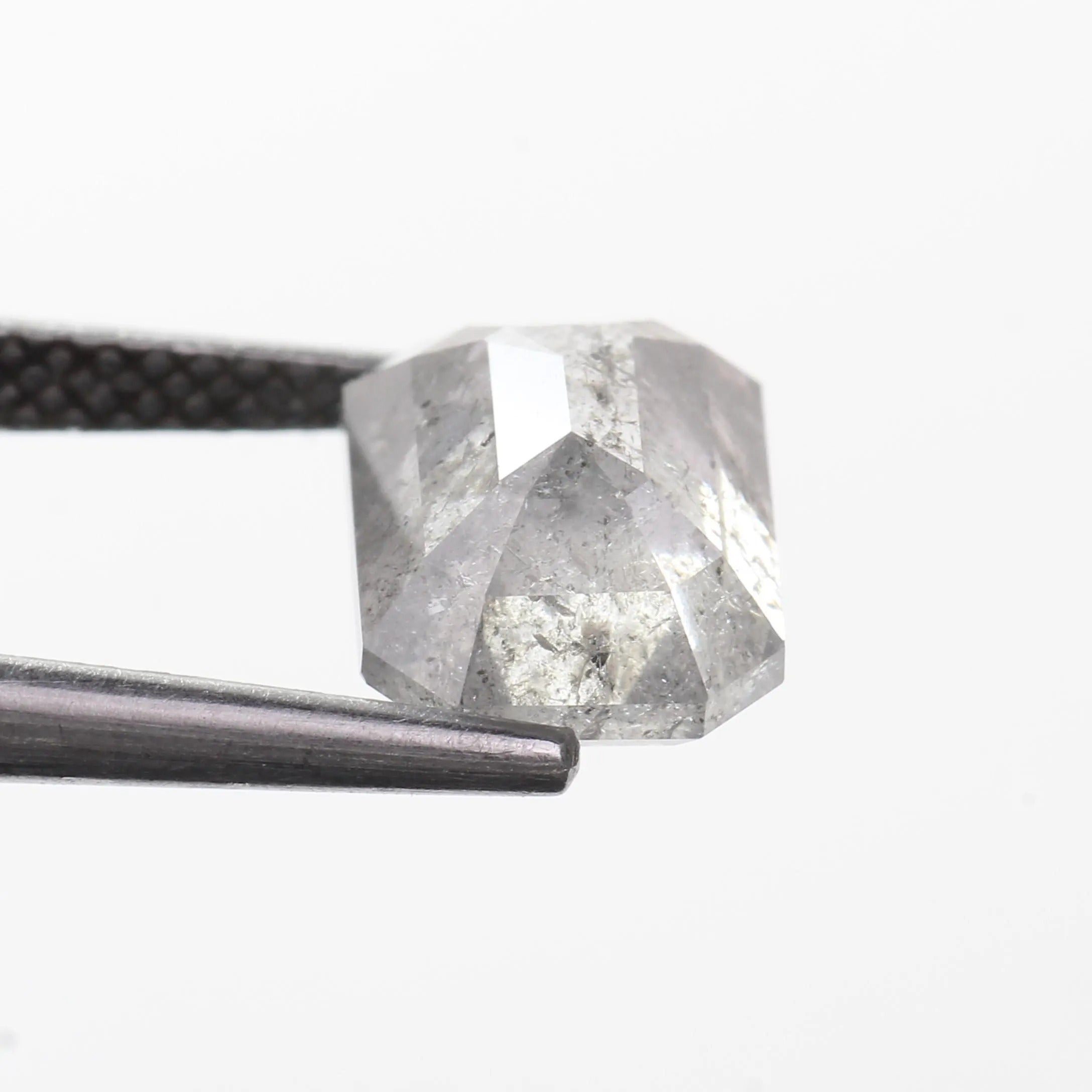 3 Carat Salt and Pepper Diamond Emerald Natural 9.2 MM