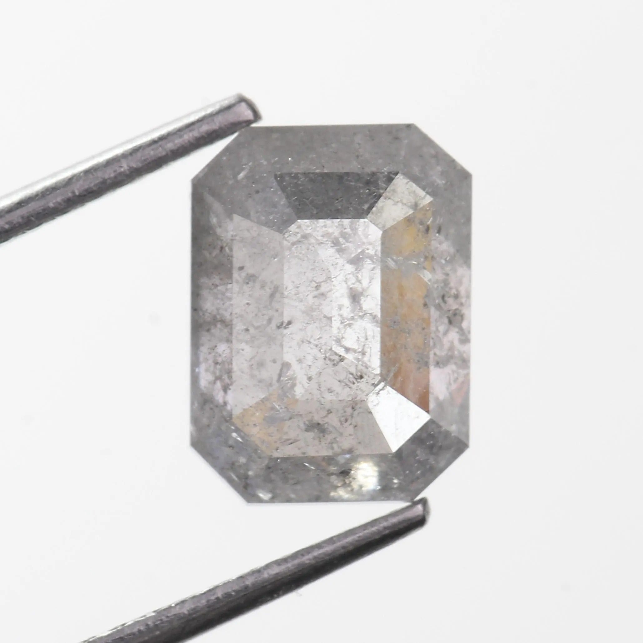 3 Carat Salt and Pepper Diamond Emerald Natural 9.2 MM