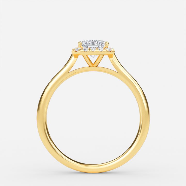 Kevi Radiant Halo Engagement Ring 14K / 18K Solid Gold