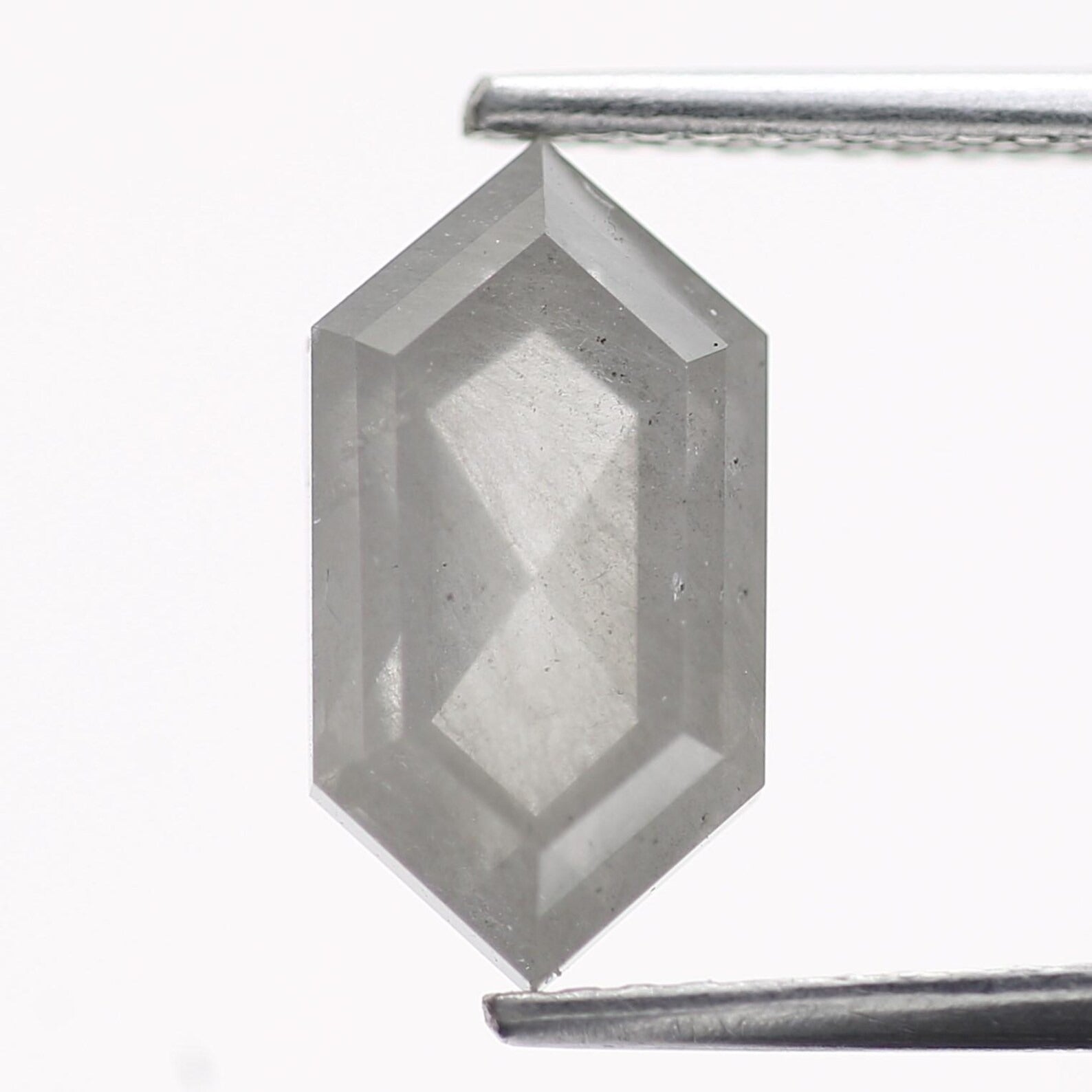 2.95 Ct Hexagon Salt and Pepper Diamond 11.70 MM