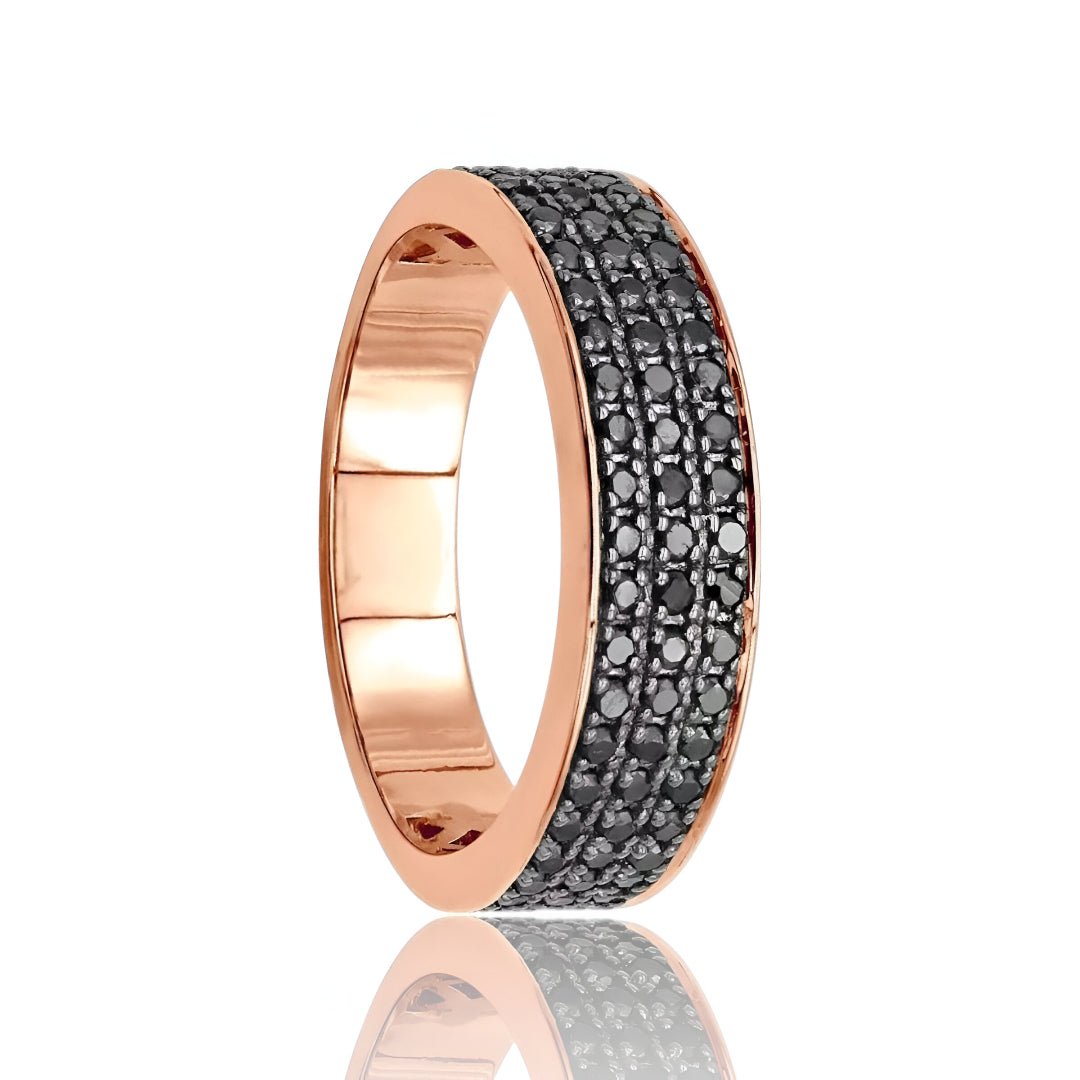 rose gold black diamond ring for mens