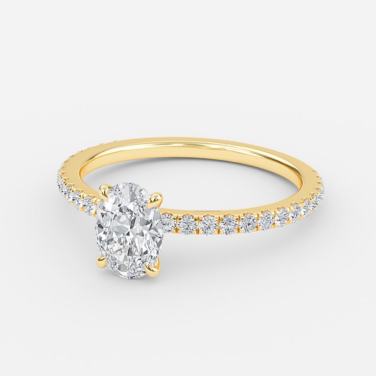 Vinston Oval Dainty Engagement Ring 14K / 18K Solid Gold