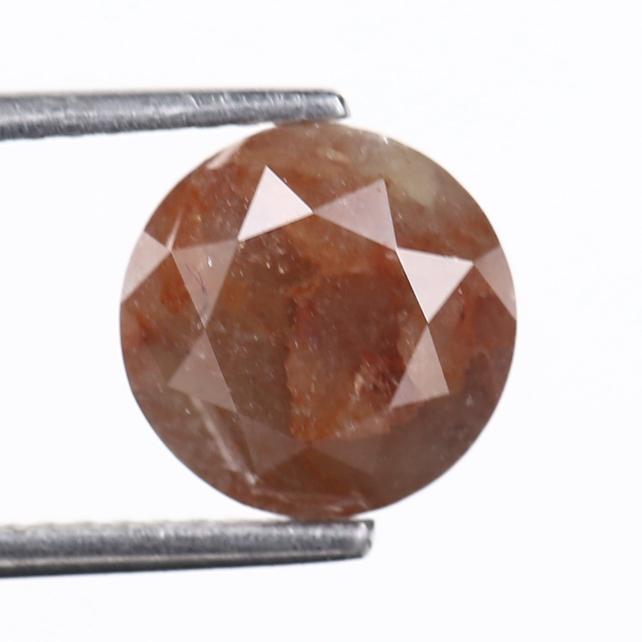 3.03 Carat Natural Orange Round Rustic Diamond 8.30 MM
