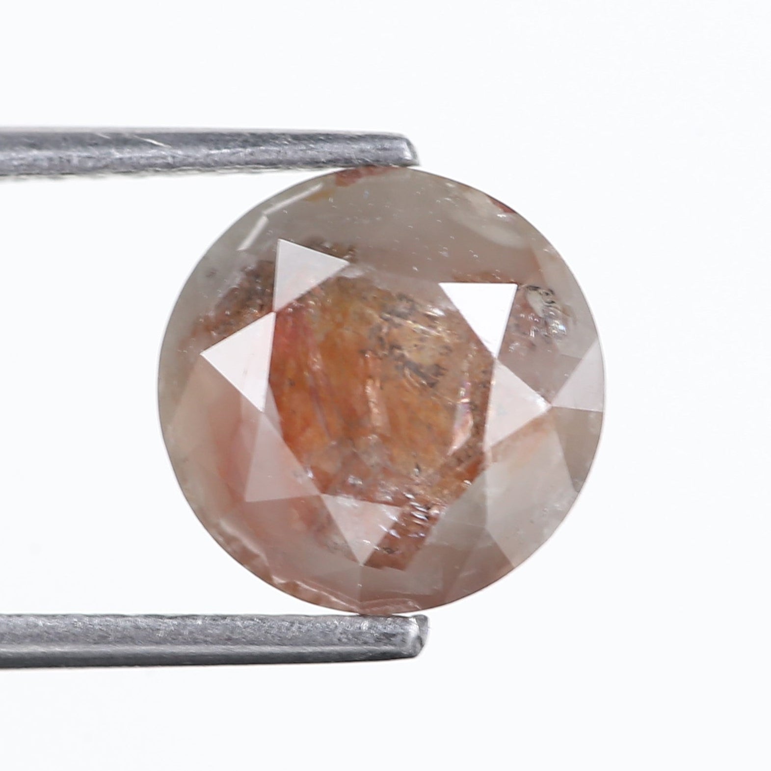 3.18 Carat Natural Round Salt and Pepper Orange Diamond 8.88 MM