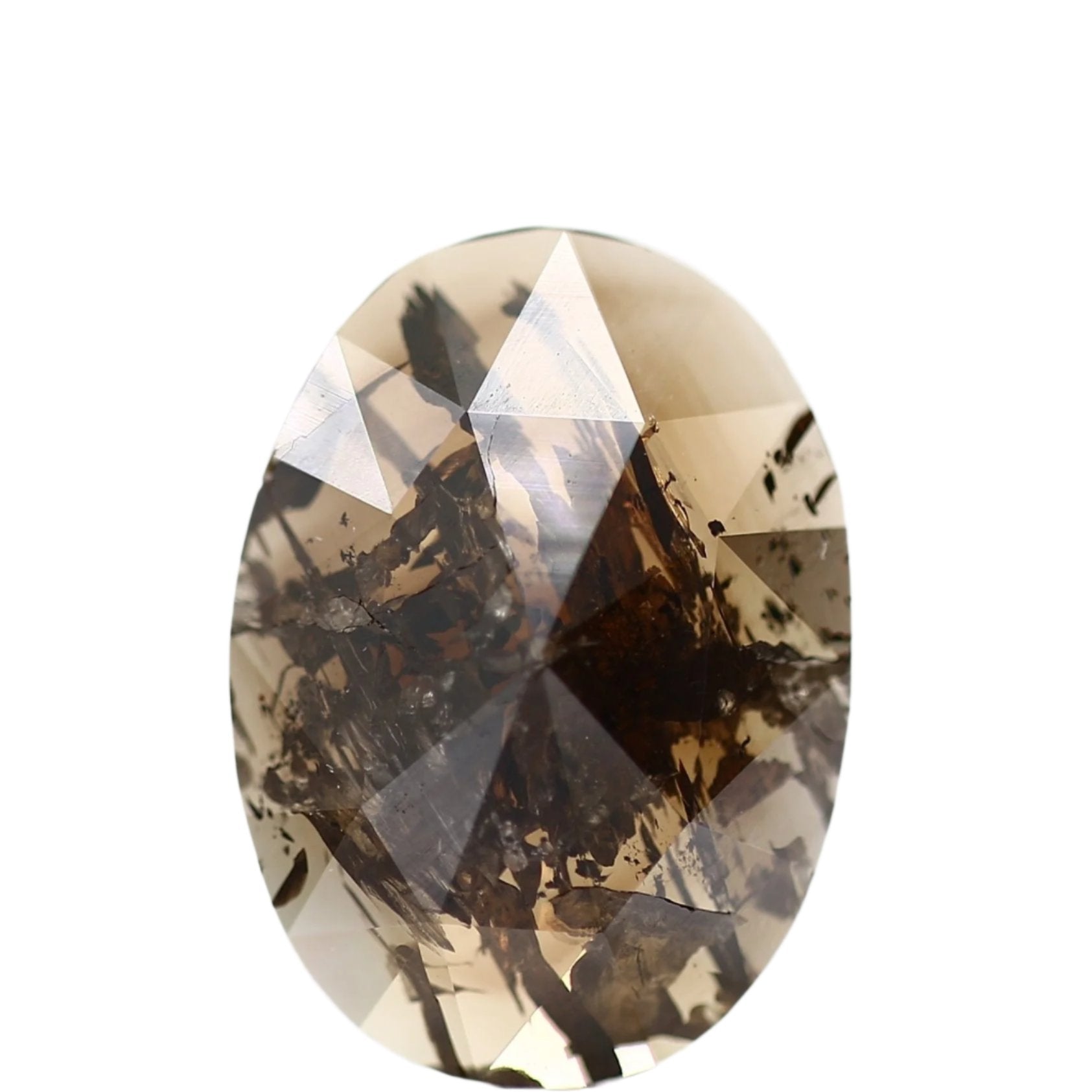 3.40 Carat Oval Natural Rose Cut Diamond 12.64 MM