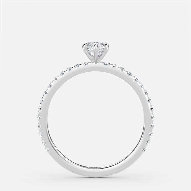 Vinston Marquise Diamond Band Engagement Ring 14K / 18K Solid Gold