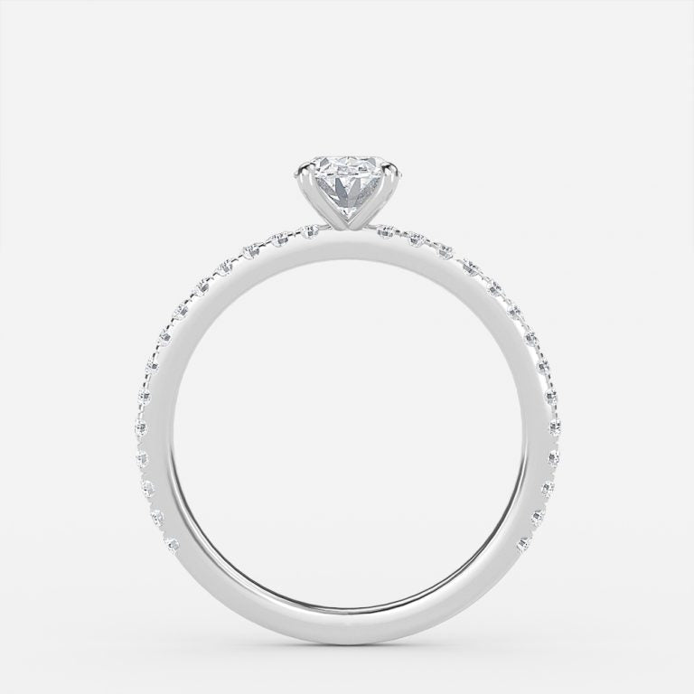 Vinston Oval Dainty Engagement Ring 14K / 18K Solid Gold