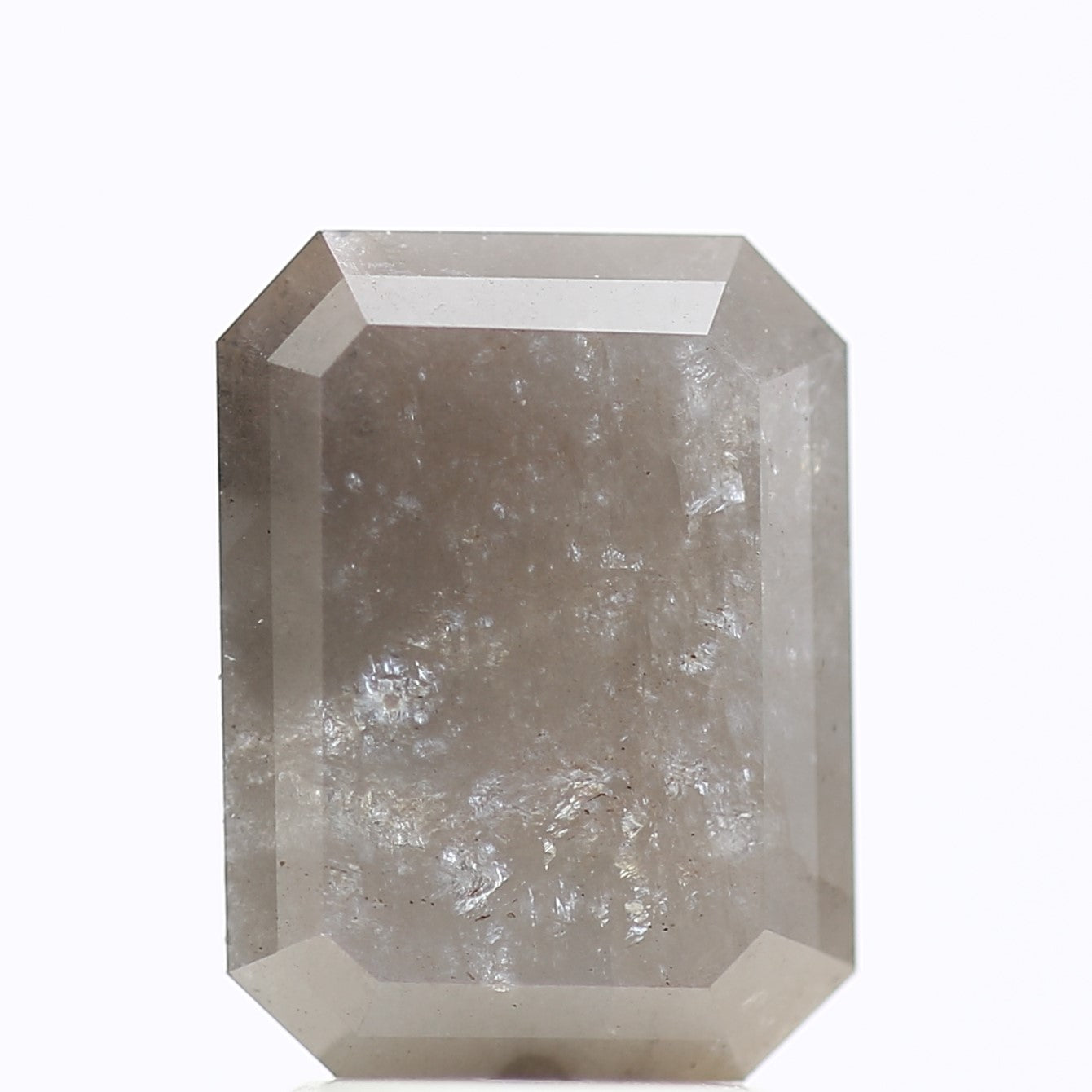 3.78 Carat Natural Emerald Loose Gray Salt And Pepper Diamond 9.94 MM