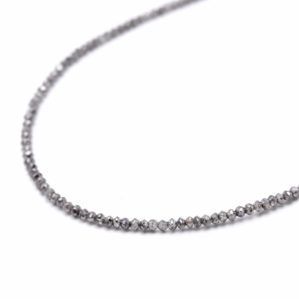 Salt & Pepper Natural Grey Diamond Rondelle Faceted Beads 2.5 mm