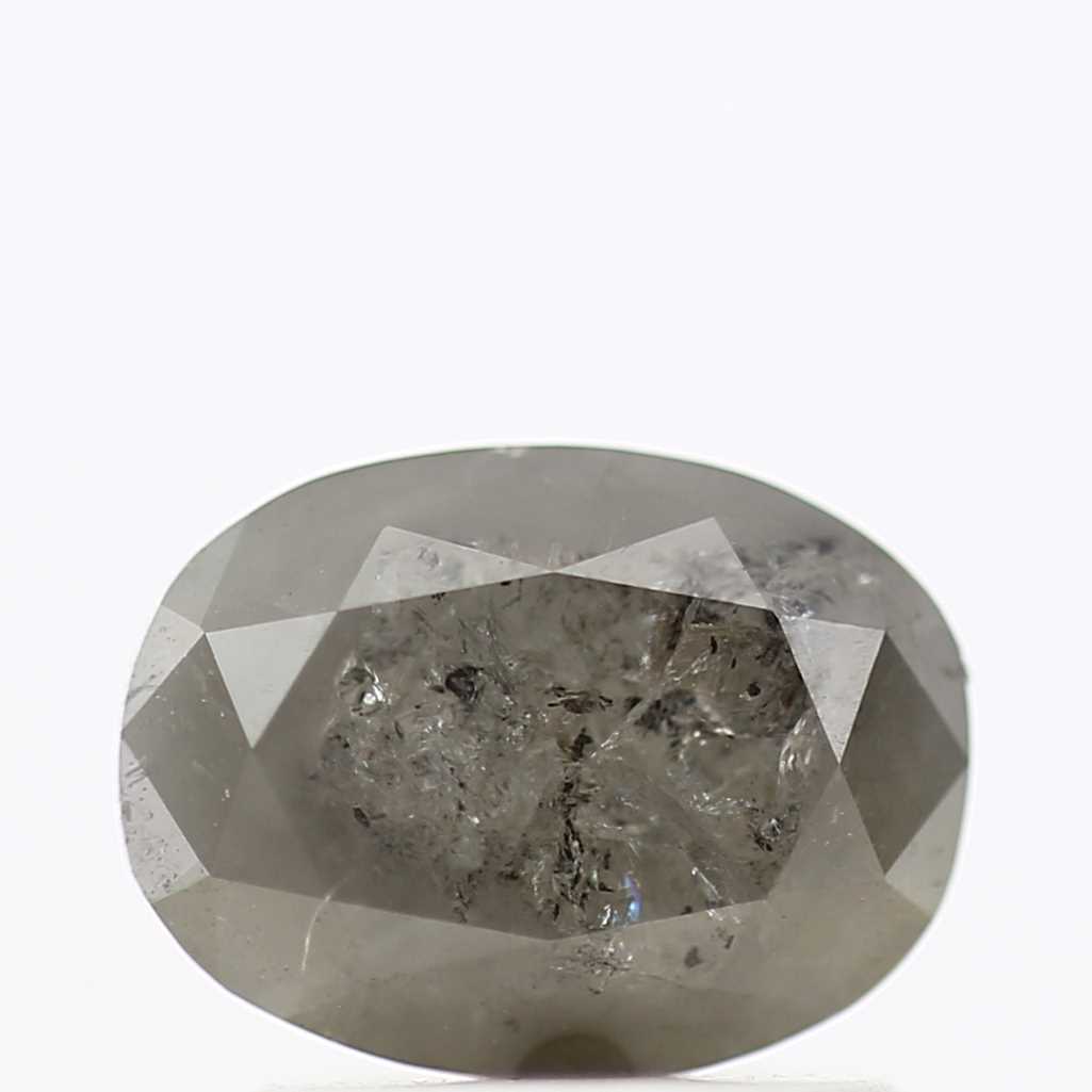 1.13 Carat Gray Oval Cut Salt Pepper Diamond 7.50 MM