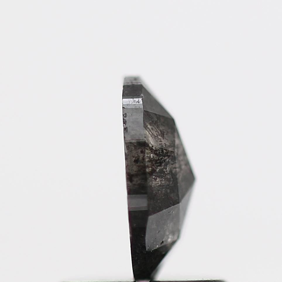 0.63 Carat Rose Cut Loose Oval Gray Natural Diamond 6.7 MM