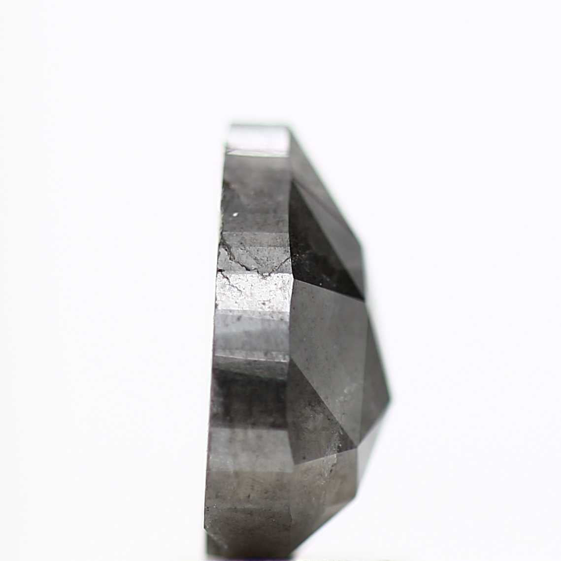 1.51 Carat Natural Gray Pear Rose Cut Diamond For Engagement Ring 8.5 MM