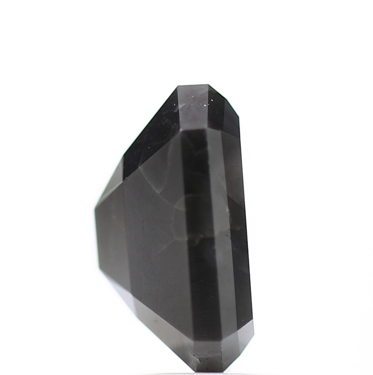 3.31 Carat 9.25 MM Emerald Cut Black Gray Natural Loose Rustic Diamond - Blackdiamond