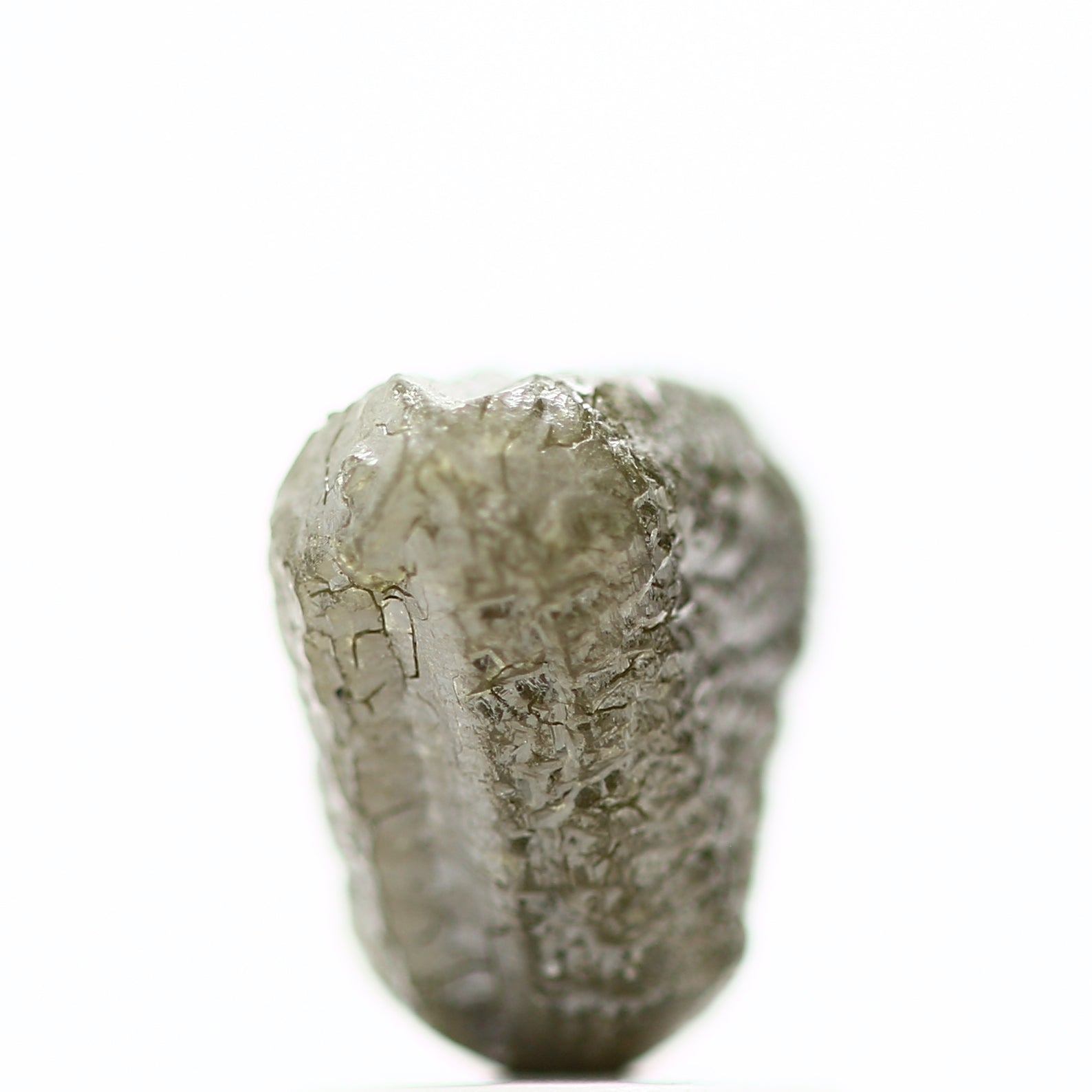 2.35 Carat Fancy Green Gray Macle Natural Rough Diamond 7.50 MM - Blackdiamond