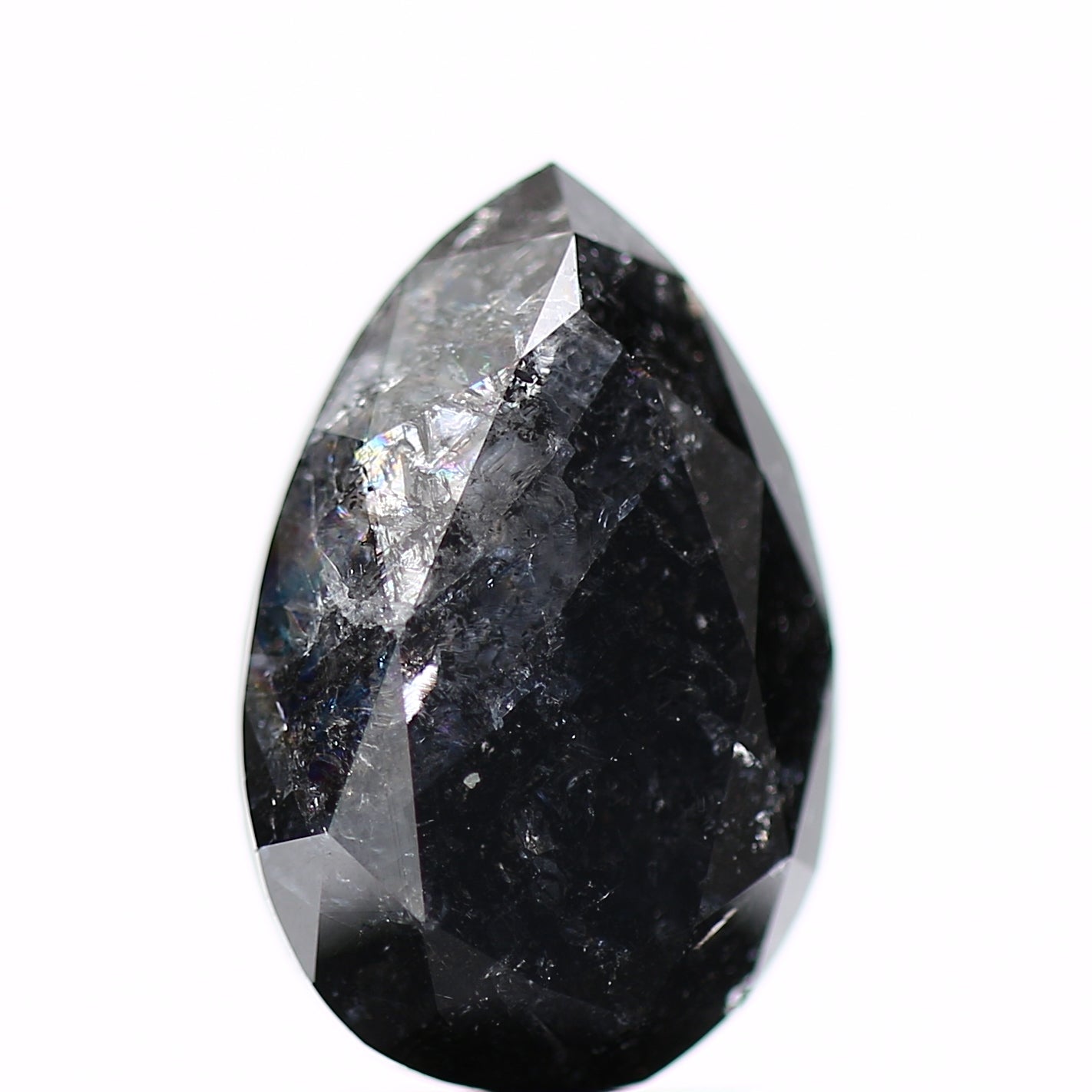 3.26 Carat Natural Pear Celestial Black Diamond For Design Ring